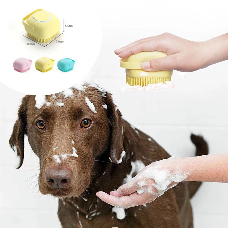 Silicone Pet Bath &Grooming Brush Gentle Massage & Deshedding
